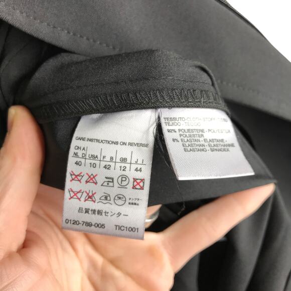 Weekend Max Mara Trench Coat Womens Sz 10 Black Stretch Full Zip Collared Belted - Picture 7 of 7